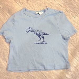 TOPSHOP Baby blue TRex Baby Tee Size 8
